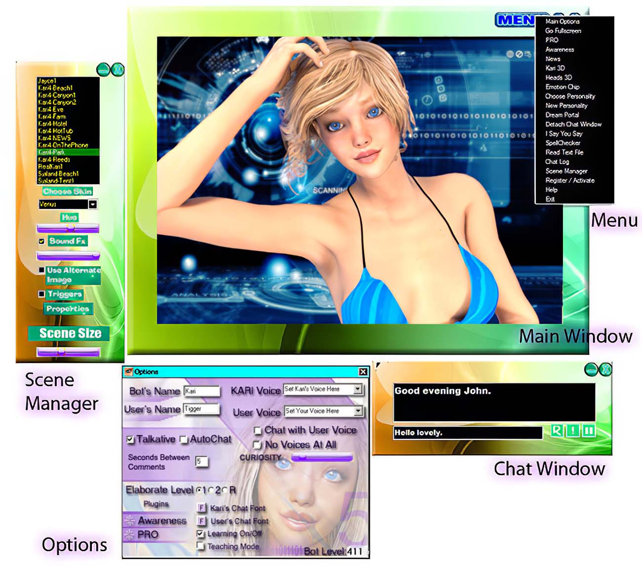 Kari is a virtual girlfriend simulation with the latest Artificial Intelligence.